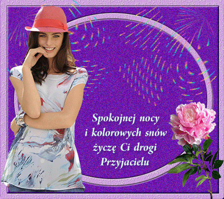 Spokojnej nocy kolorowych snów życzy kobieta